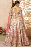 Art Silk White Resham Thread A Line Lehenga 
