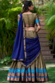 Ash Grey Silk Flared Style Weaved Lehenga