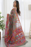 Ash Grey Soft Silk Weaved Thread Light Weight Saree