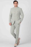 Ash Grey Viscose Jodhpuri Style Plain Men's Coat Pant