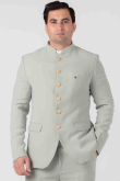 Ash Grey Viscose Jodhpuri Style Plain Men's Coat Pant
