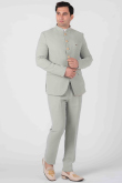 Ash Grey Viscose Jodhpuri Style Plain Men's Coat Pant