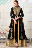 Black Florida Silk Cigarette Pant Suit 