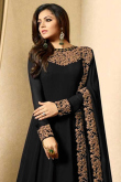 Black Embroidered Anarkali Suit with Handwork Dupatta