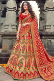 Banarasi Silk Bridal Lehenga In Light Peach Colour
