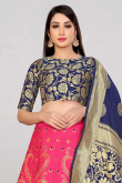 Banarasi Silk Fuchsia Pink Lehenga