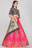 Banarasi Silk Fuchsia Pink Lehenga