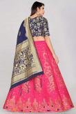 Banarasi Silk Fuchsia Pink Lehenga