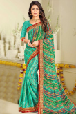 Bandhej Print Chiffon Multi Color Saree
