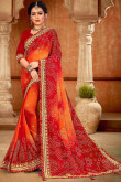 Multi Color Bandhej Georgette Saree for Party 