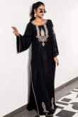 Beads Work Embroidered Silk Black Trouser Suit