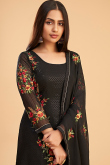 Beautiful Black Georgette Trouser Suit with Zari Embroidery 