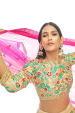 Art Silk Lehenga in Beige colour with Sequins Work for Wedding 