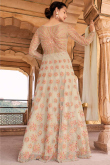 Beige Bangalori Silk Plain Lehenga