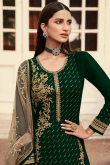 Beige Net Wedding Long Choli Lehenga 