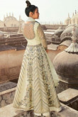 Off White Heavy Embroidered Anarkali Suit With Lehanga