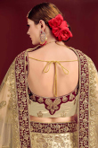 Beige Satin A-Line Embroidered Lehenga