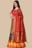 Beige Silk Printed A Line Lehenga 
