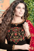 Luxurious Georgette Anarkali Suit In Black Color 