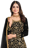 Black Art Silk Mirror Embroidered Patiala Suit