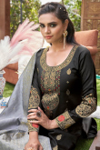 Black Banarasi Silk Woven Zari Trouser Suit