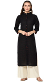 Black Cotton Polka Dot Trouser Suit