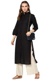 Black Cotton Polka Dot Trouser Suit
