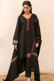 Black Straight Cut Casual Wear Trouser Suit in Cotton