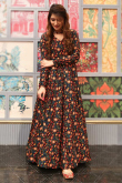 Cotton Black Digital Print Casual Wear Kurti