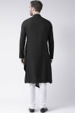Black Cotton Indo-Western Men Kurta Pajama