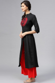 Black Cotton Rayon Palazzo Pant Trouser Suit
