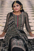 Black Cotton Silk Resham Thread Embroidered Palazzo Suit