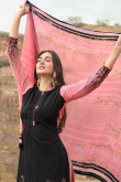 Black Crepe Printed Palazzo Suit