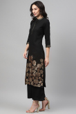Black Straight Cut Crepe Kurti for Party 