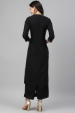 Black Straight Cut Crepe Kurti for Party 