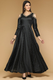Black Dupion Embroidered Anarkali Suit for Wedding & Party