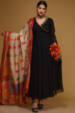 Black Eid Special Georgette Anarkali Suit for Eid