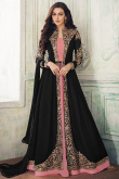 Black Embroidered Georgette Jacket Style Anarkali Suit