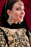 Black Embroidered Georgette Trouser Suit