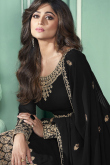 Black Georgette Wedding Anarkali Suit With Churidar