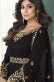 Black Georgette Wedding Anarkali Suit With Churidar