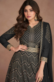 Georgette Black Lace Embroidered Anarkali Suit for Wedding Party
