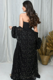 Black Georgette Draped skirt Set with Sequins Work for Weddings