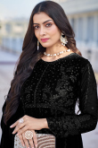 Black Anarkali Suit with Sequins & Resham Work Dupatta
