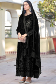 Black Anarkali Suit with Sequins & Resham Work Dupatta