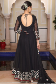 Black Georgette Embroidered Anarkali Suit