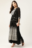 Black Georgette Embroidered Pakistani Anarkali Suit