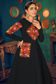 Black Georgette Embroidered Party Wear Gown