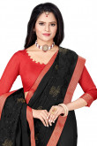 Georgette Black Party Wear Saree with Zari Embroidery