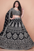 Black Georgette Lehenga with Sequins Work for Diwali 